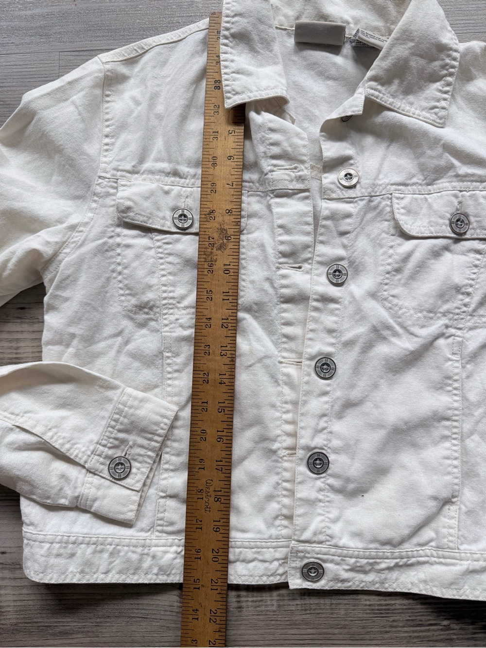 Vintage Bill Blass Cream linen cotton denim jacket - Picture 5 of 6